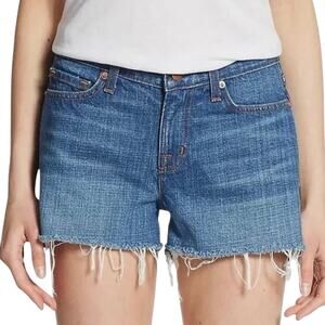 J Brand Denim Shorts 31 Libra Medium Wash Blue Cutoff Frayed Hem Boho